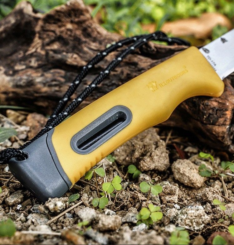 Нож туристический HX OUTDOORS SURVIVAL с точилкой и огнивом