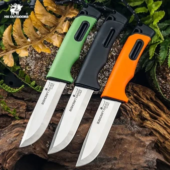 Нож туристический HX OUTDOORS SURVIVAL с точилкой и огнивом